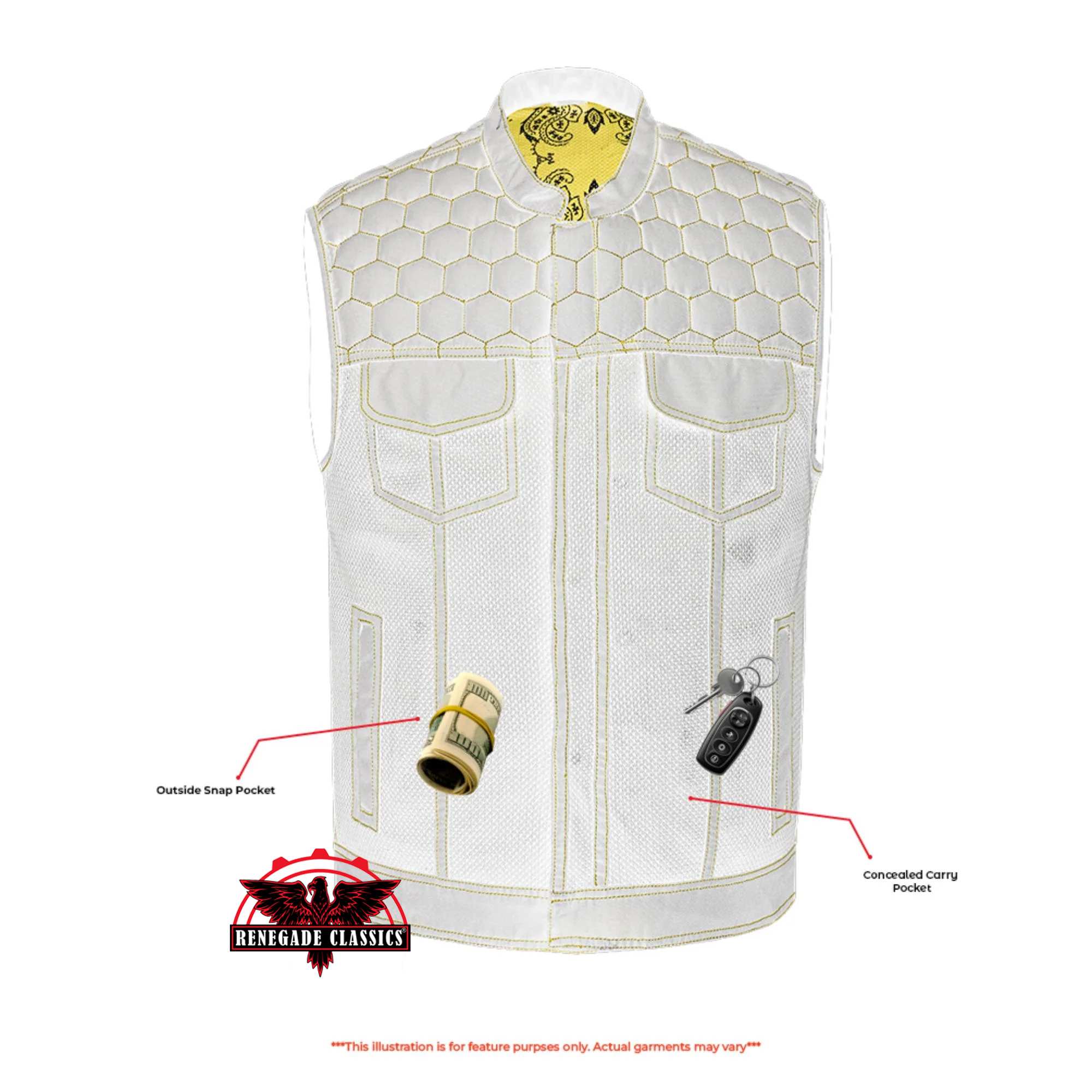 Gloom Gold Men's Black Mesh Textile Vest