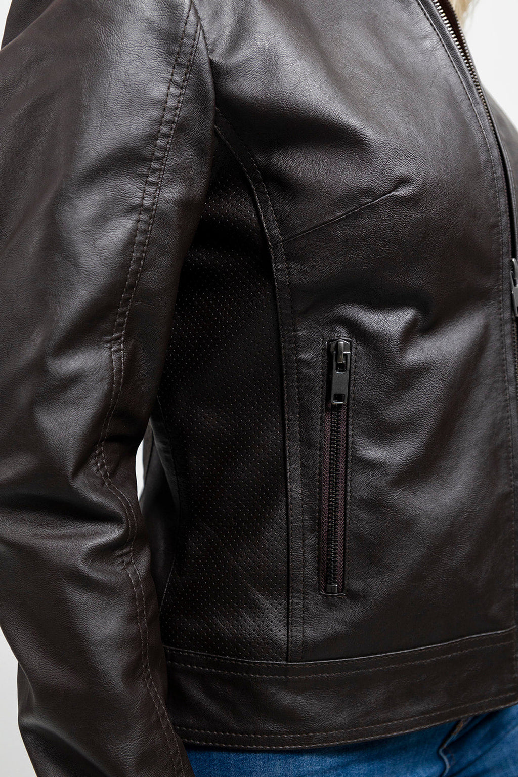 Beverly Women's Vegan Faux Leather/Perforated Jacket