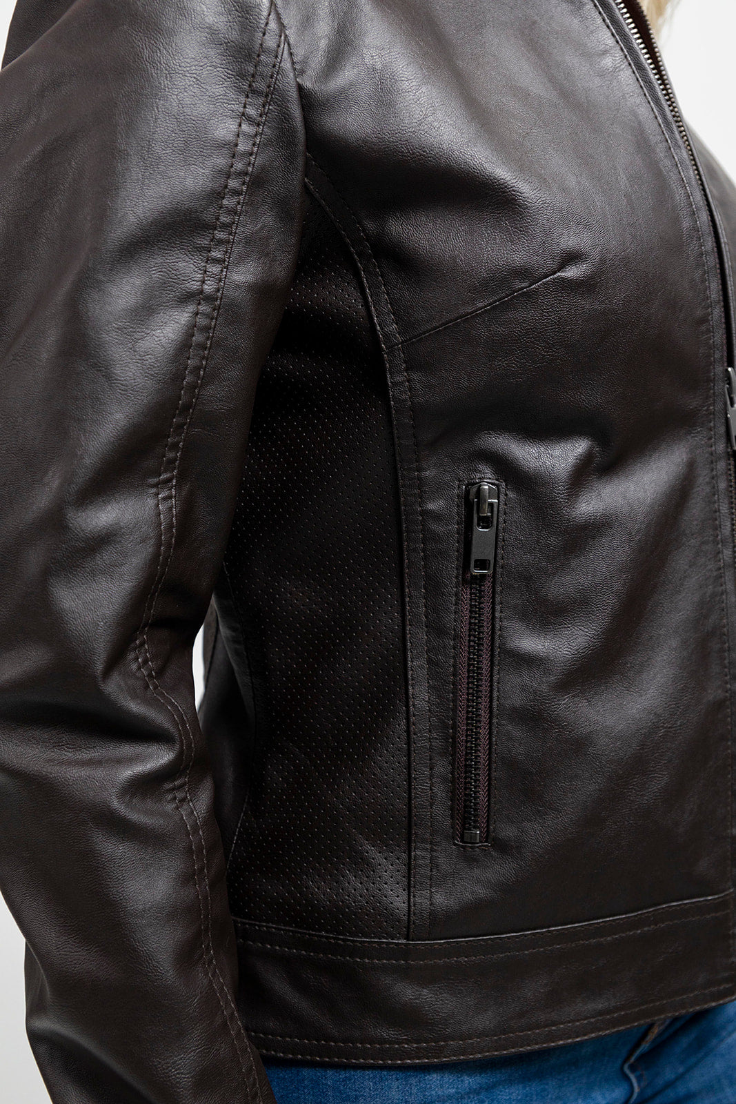 Beverly Women's Vegan Faux Leather/Perforated Jacket