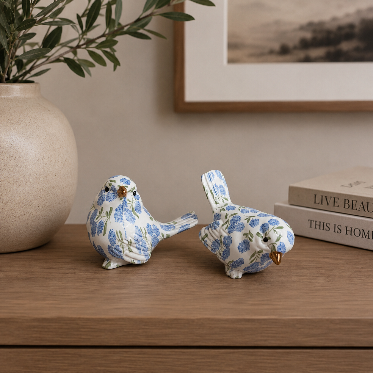 Blue Hydrangea Birds