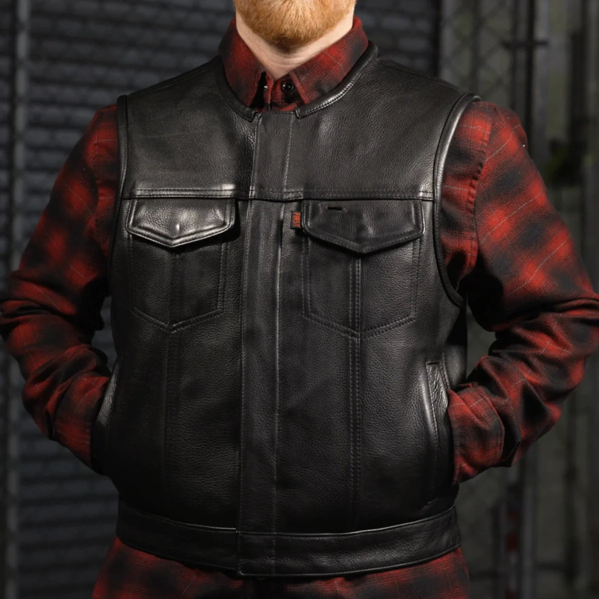Lowside Men's Motorcycle Leather Vest