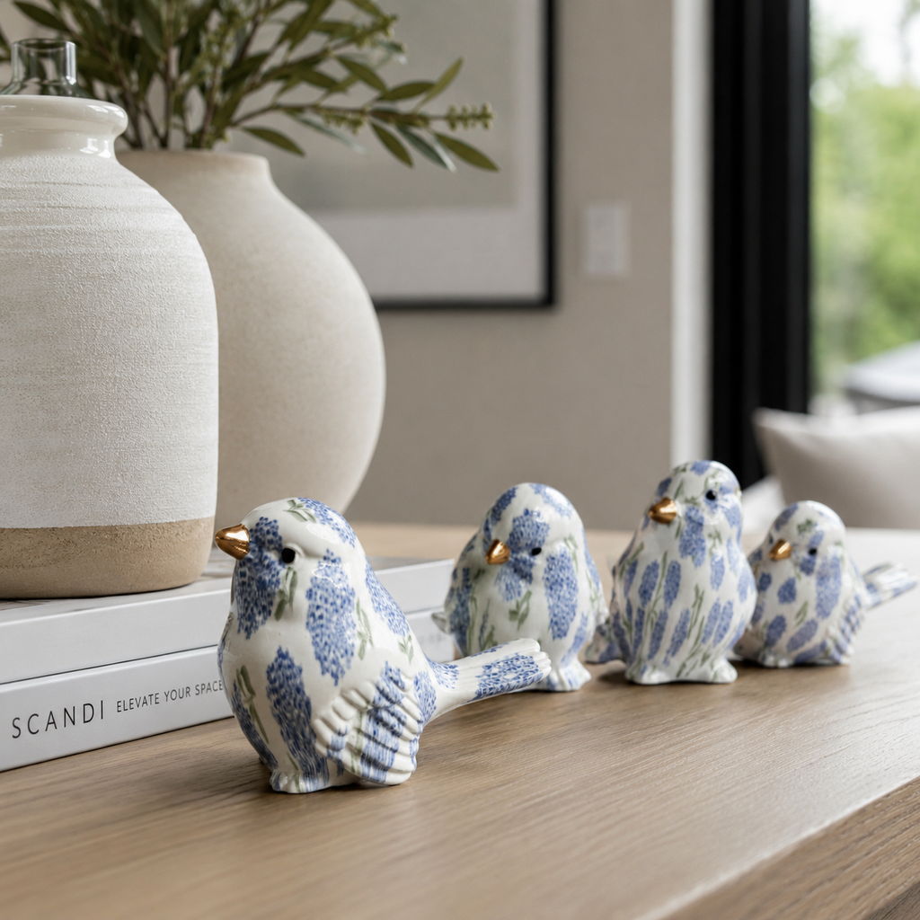 Blue Hydrangea Birds