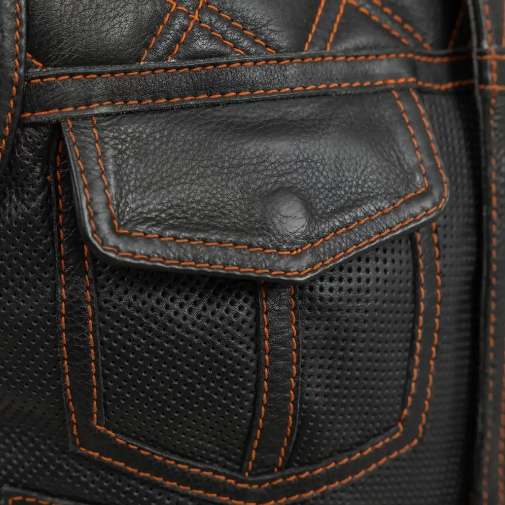 Bonnie Perforated Women's Motorcycle Leather Vest