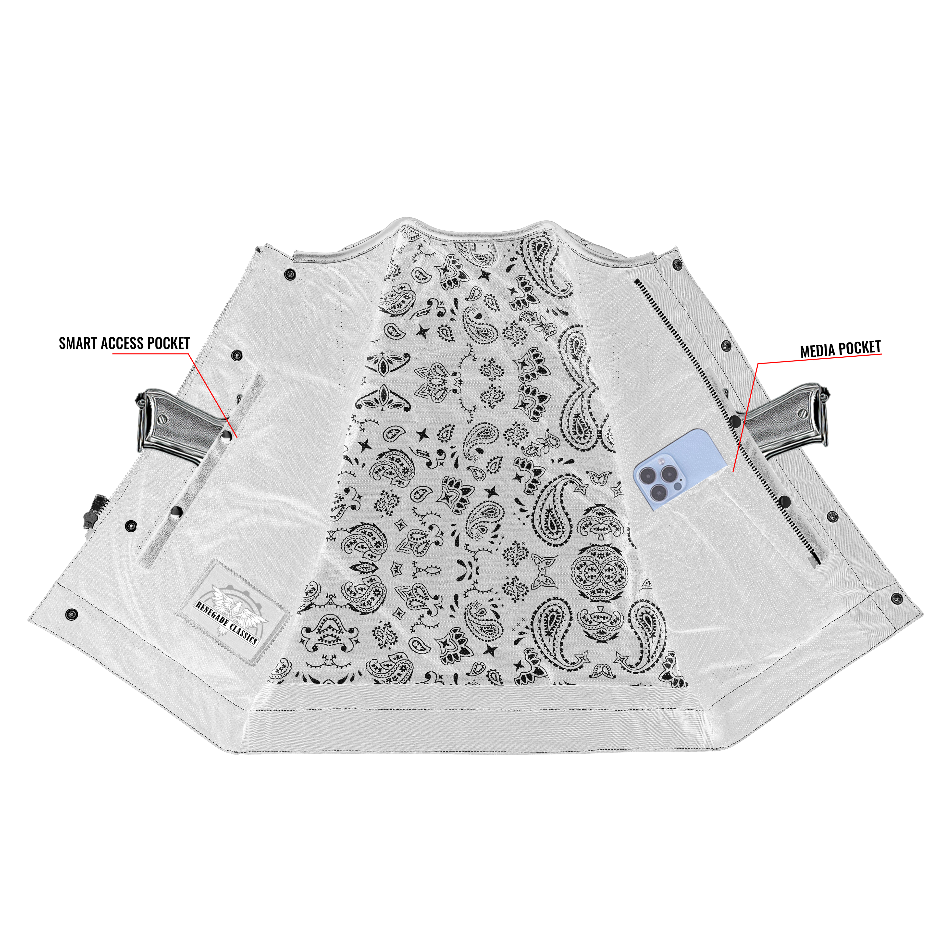 Blaze Lowcut Chrome Phantom Men's Leather Vest
