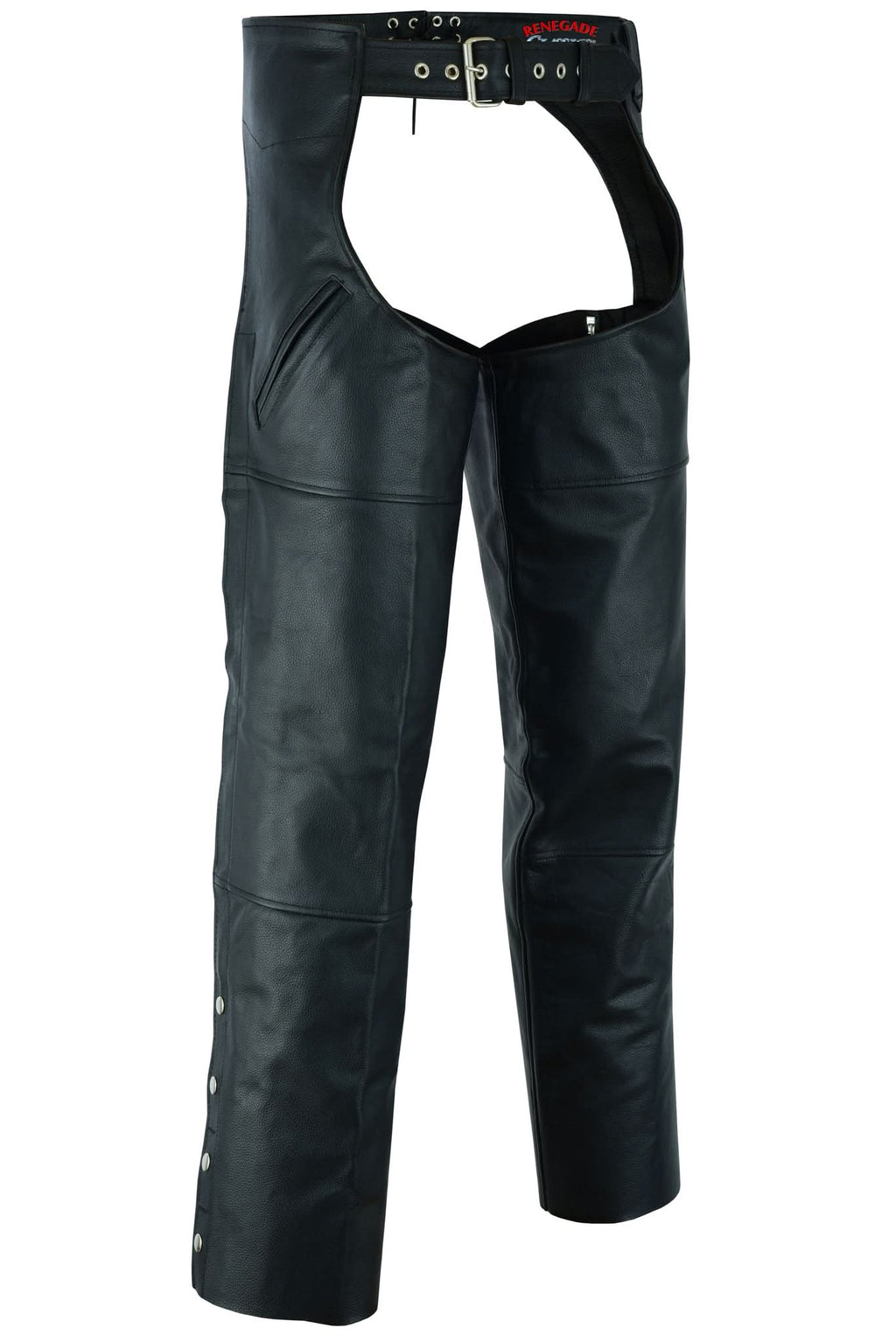 Leather Guard  Unisex leather motorcycle chaps - Black