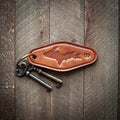 Upper Peninsula Michigan Silhouette Leather Keychain Motel