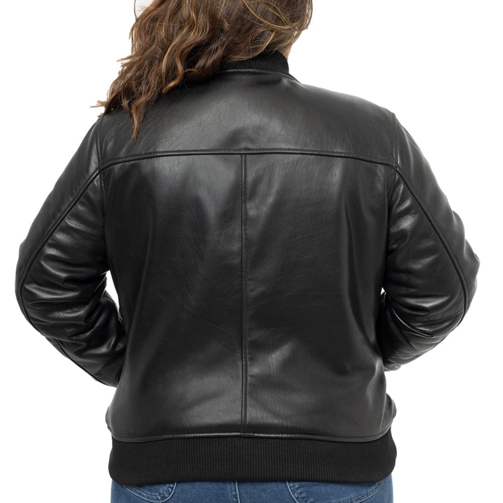 Dani Women's Fashion Leather Bomber Jacket