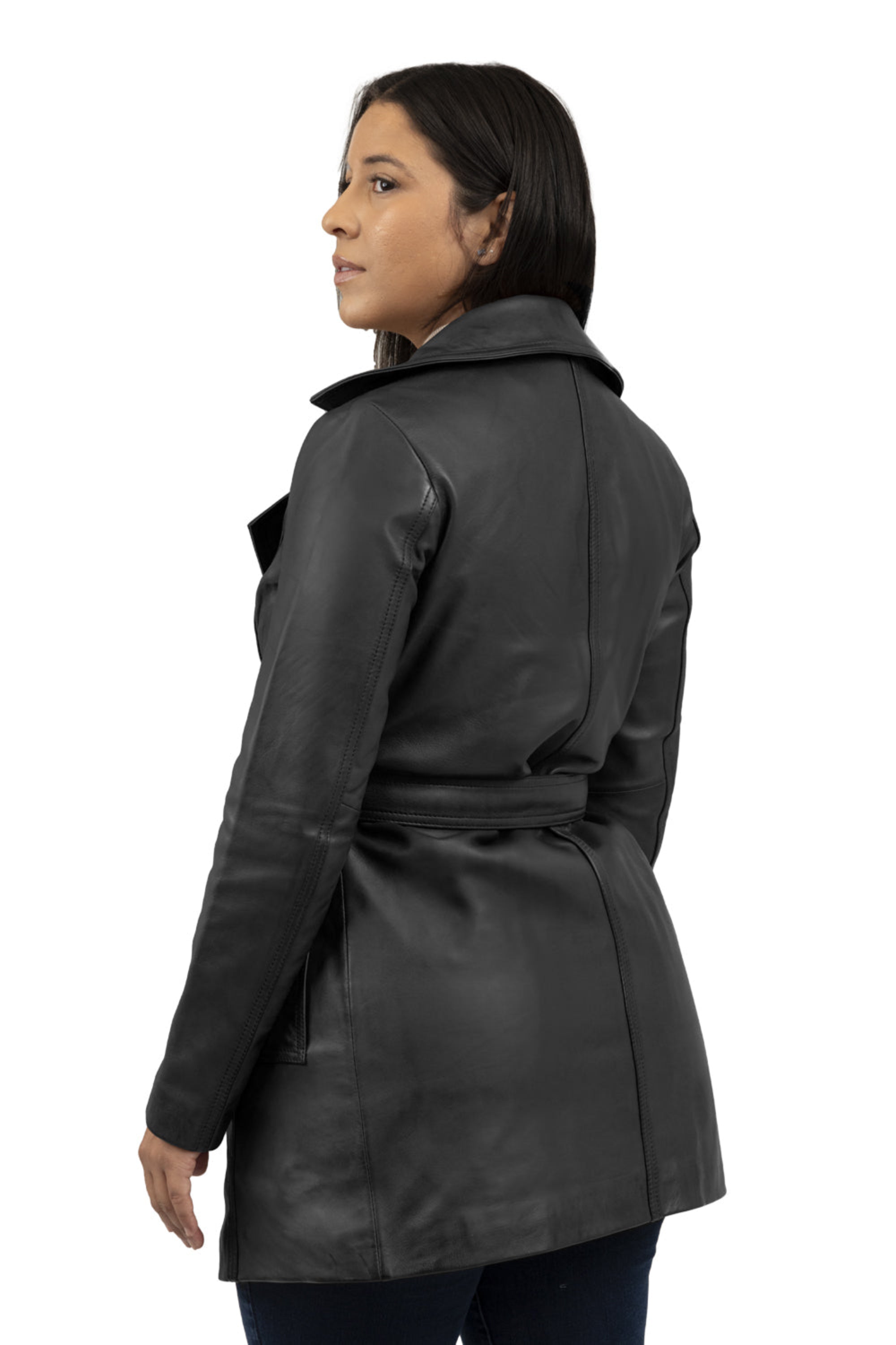 Emma Women's Leather Wrap Coat