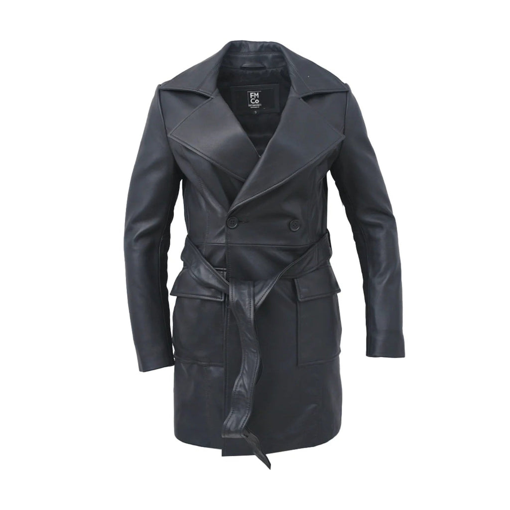 Emma Women's Leather Wrap Coat