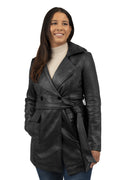 Emma Women's Leather Wrap Coat