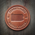 Pennsylvania State Silhouette Leather Coaster
