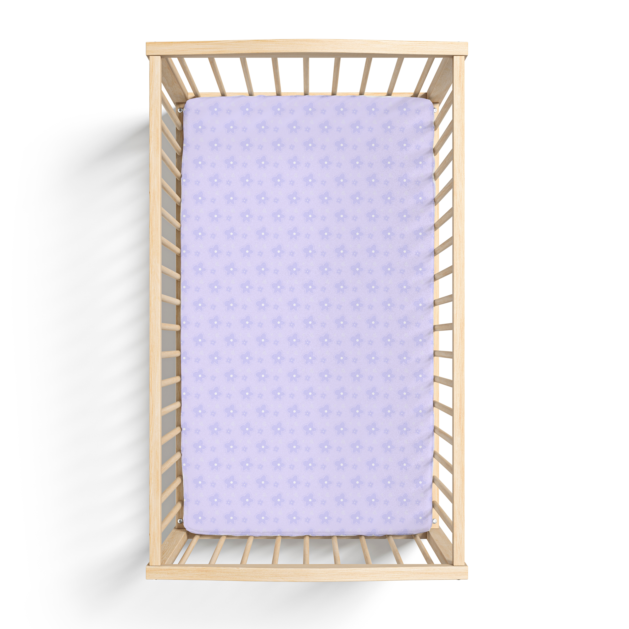 Jersey Knit Polyester Crib Sheet in Field of Daisies
