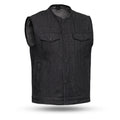 Haywood Men's Motorcycle Denim Vest - Black