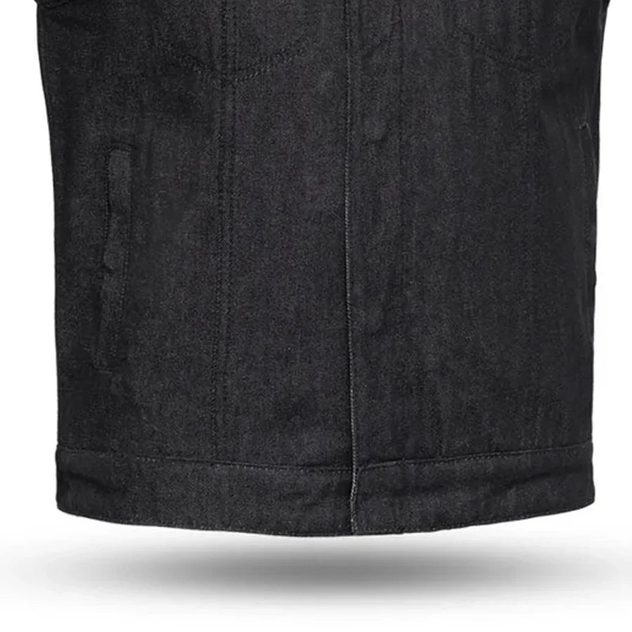 Haywood Men's Motorcycle Denim Vest - Black