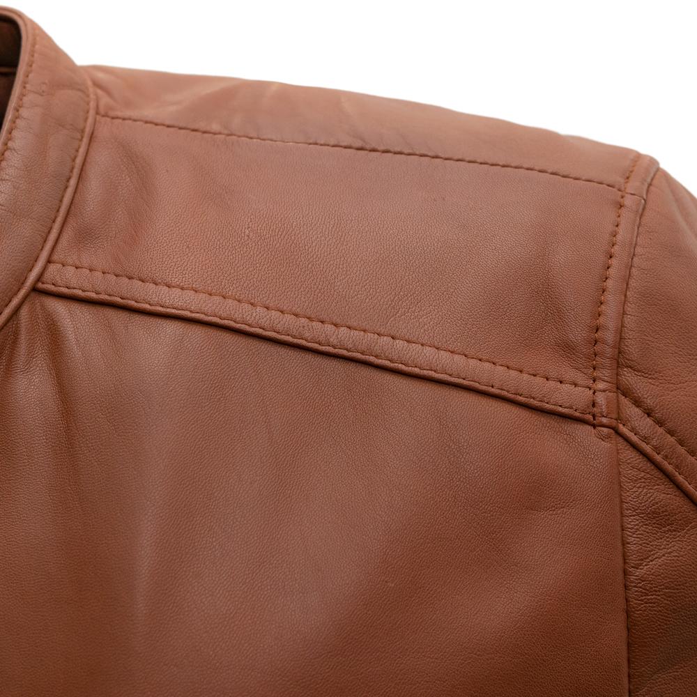 Lucas Men's Single Snap Collar Leather Jacket