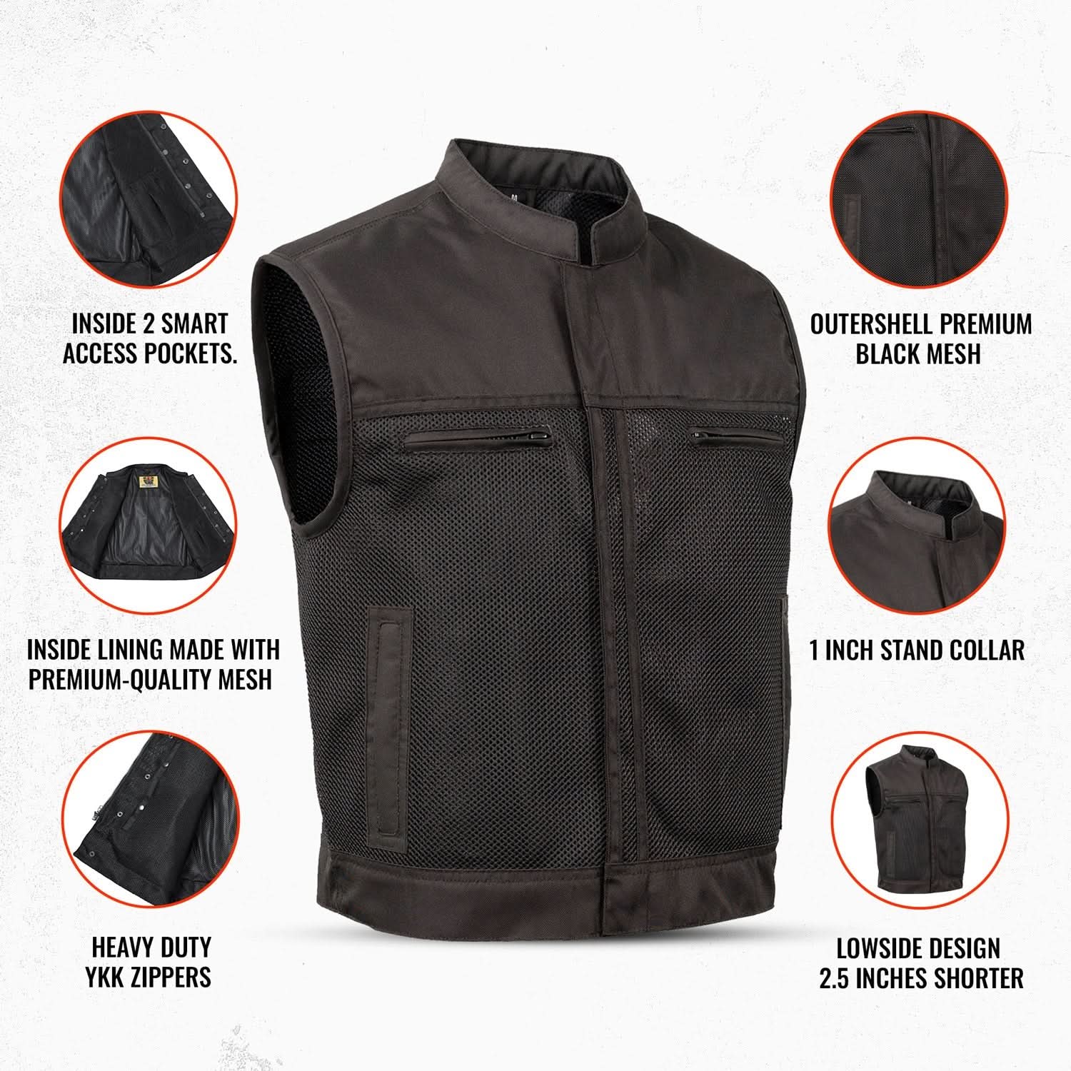Blaze Lowcut Men's Motorcycle Mesh Vest