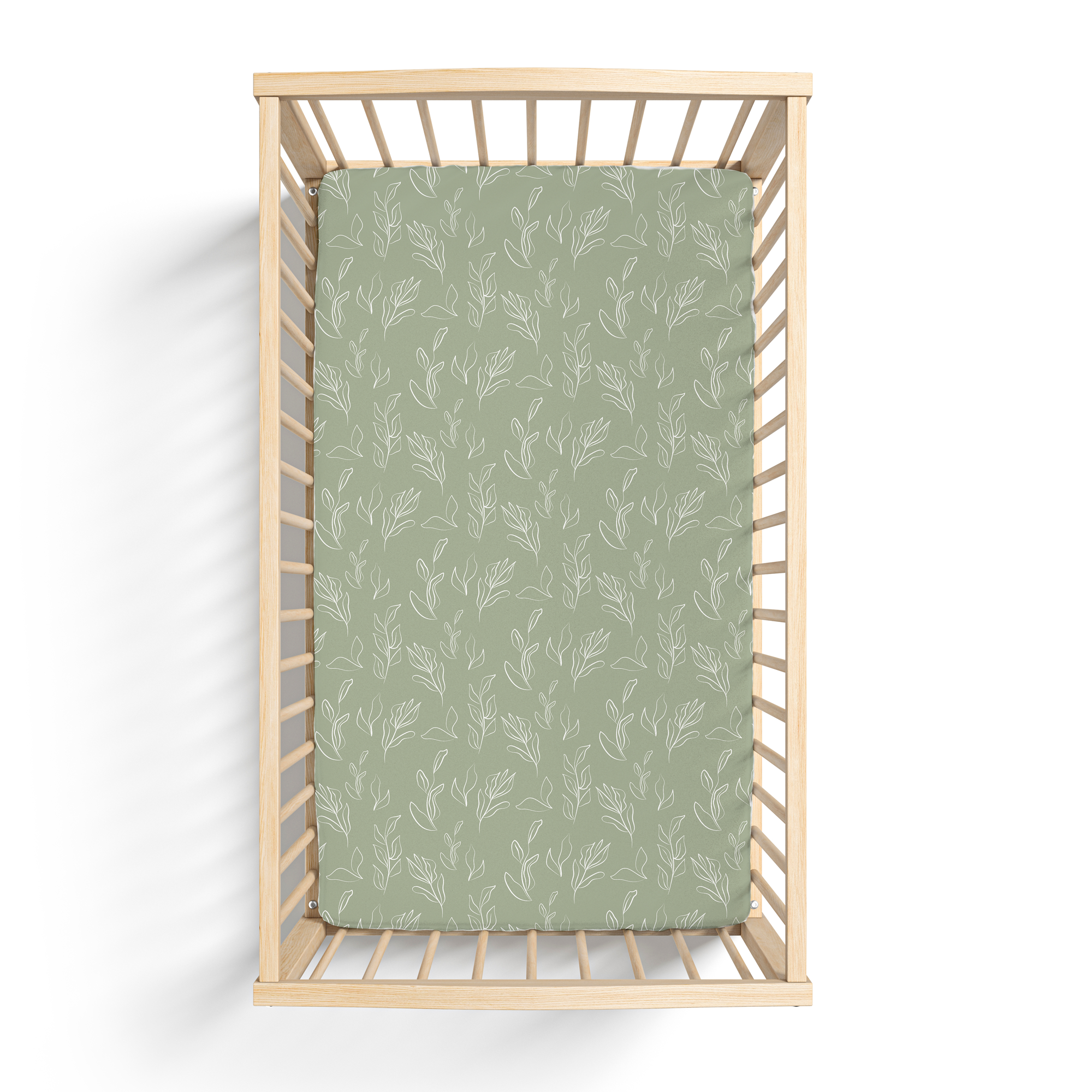 Organic Bamboo Cotton Blend Crib Sheet in Natural Oasis Willow