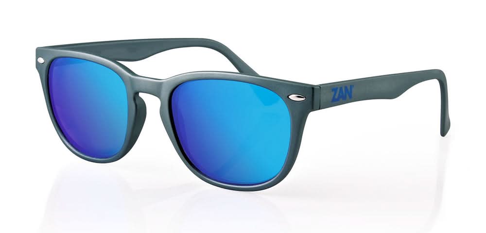 EZNV4 NVS Sunglass, Matte Gunmetal Frame, Smoked Cyan Mirror Lens