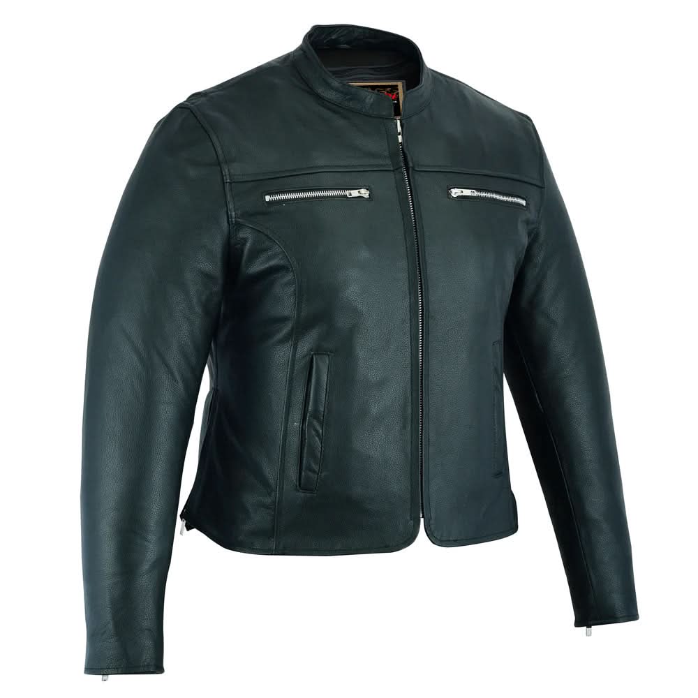Road Queen Women's Black Leather Biker Jacket