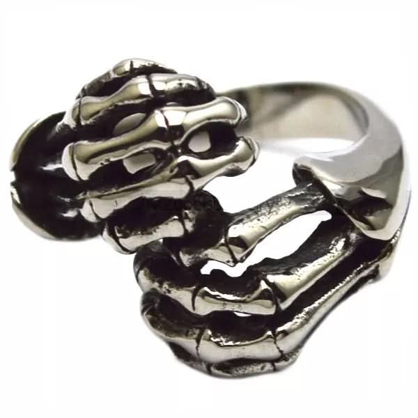 R32 Stainless Steel Skull Fingers Biker Ring