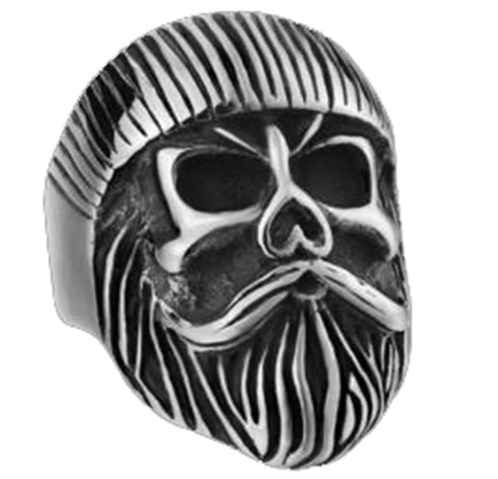 R18 Stainless Steel Biker Grandpa Biker Ring