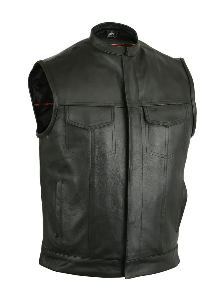 Renegade Classics Pick Black Motorcycle Vest with Smart Access Pockets