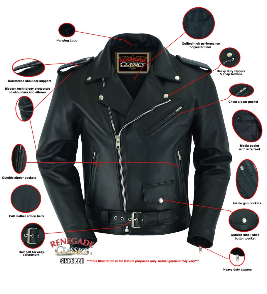 Super Arnold Men's Black Leather Jacket – Retro Design