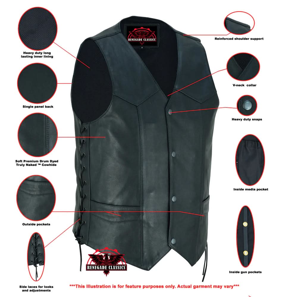 Men's Gold Traditional Vest - Black