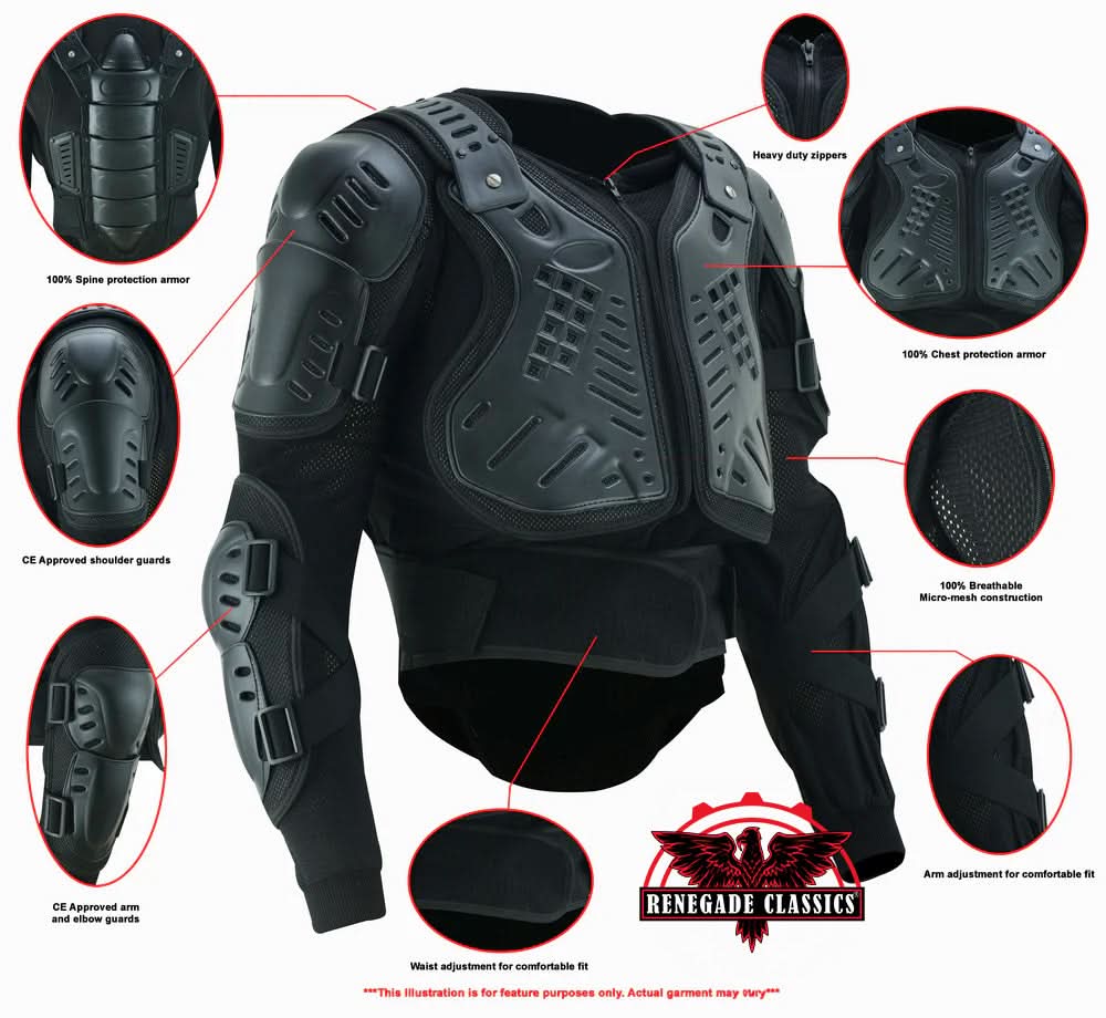 Motorcycle Full Protection Body Armor - Black