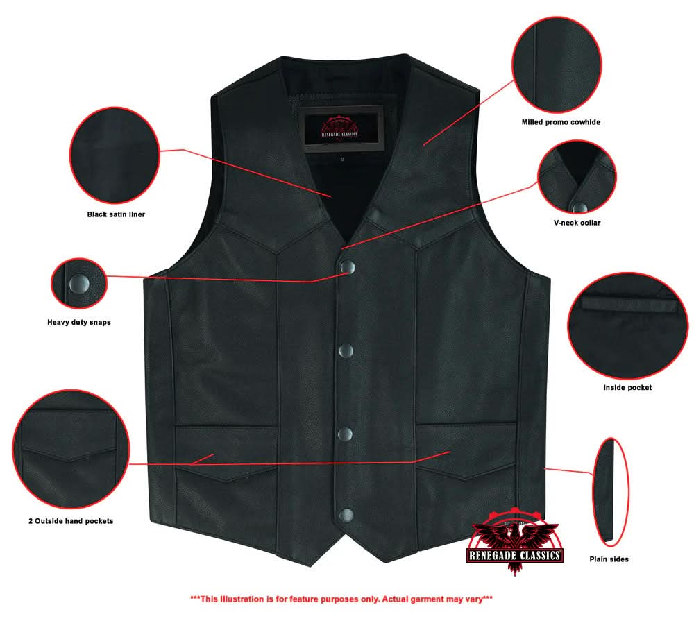 Kids Traditional Style Plain Side Vest