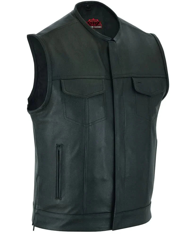 Eclipse Black Motorcycle Vest - Hidden Smart Access Pockets & Durable Lining