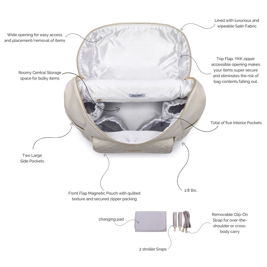 Signature Diaper Bag Pearl White