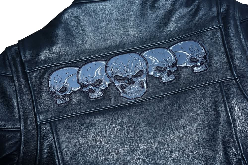 Men's Black Reflective Skulls Scooter Jacket