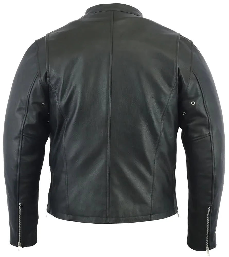 Men's Black Sporty Cruiser Jacket with Removable hood