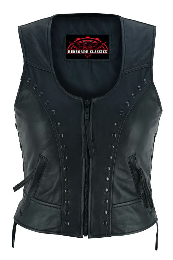 Women's Lightweight Vest with Rivets Detailing