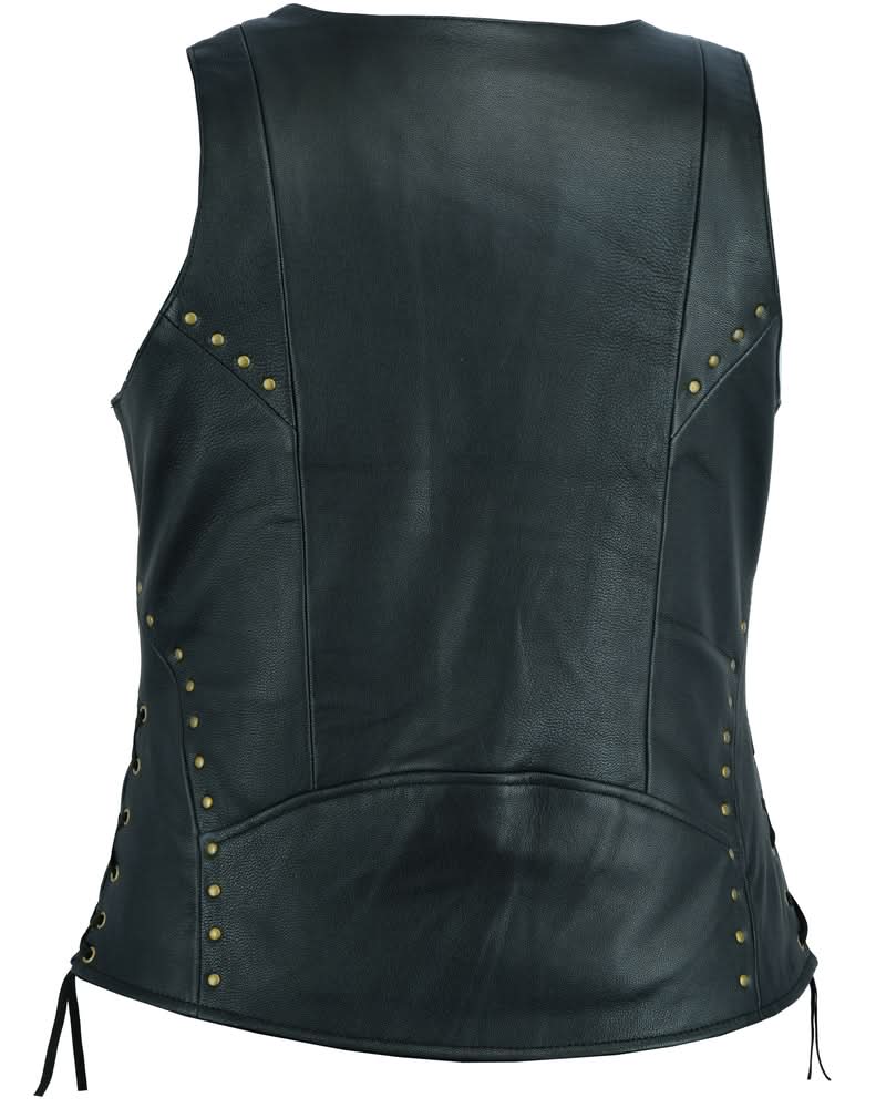 Women's Zippered Vest with Lacing Details