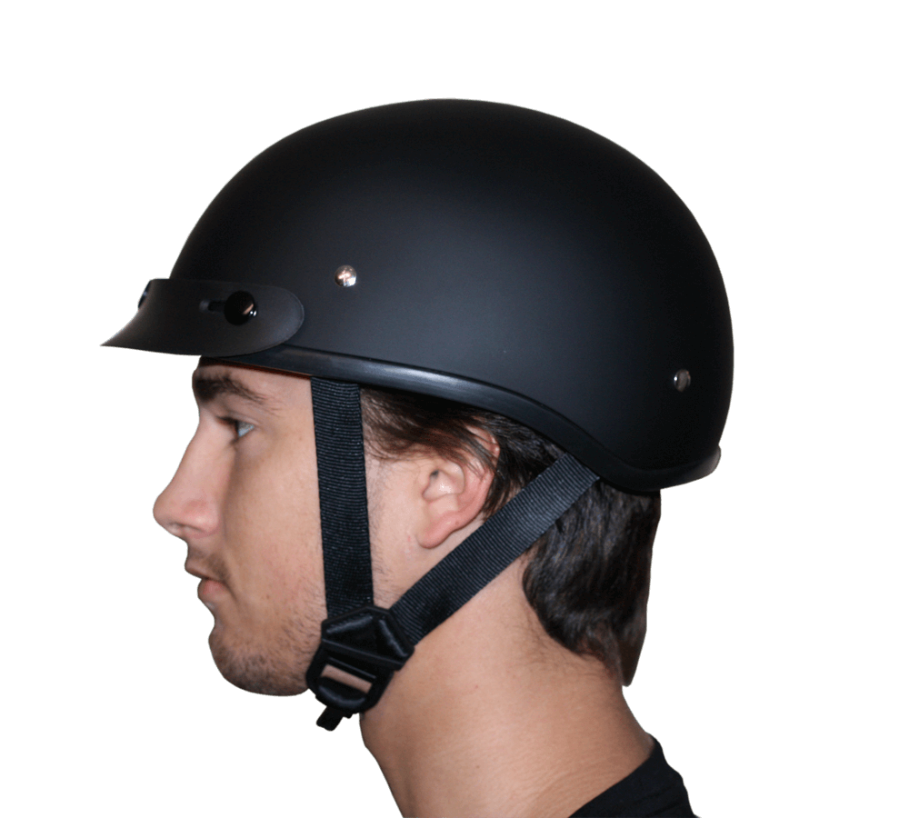 D6-G Daytona Helmets D6-G ‘Skull Cap’ with Skull and Guns Half Face Helmet Black