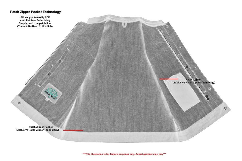 Women's Broken Blue Rough Rub-Off Raw Finish Denim Vest W/Leath