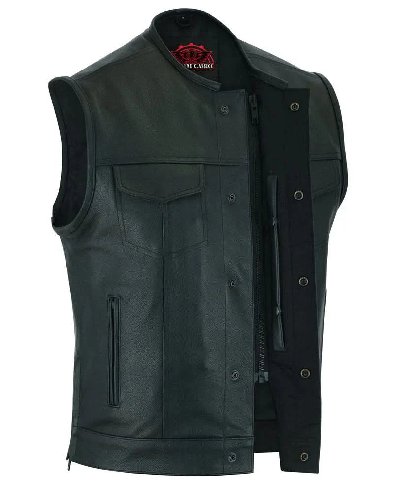 Eclipse Black Motorcycle Vest - Hidden Smart Access Pockets & Durable Lining