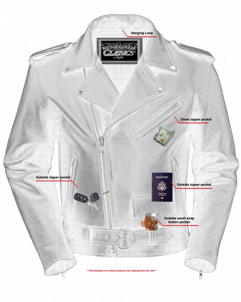 Super Arnold Men's Black Leather Jacket – Retro Design