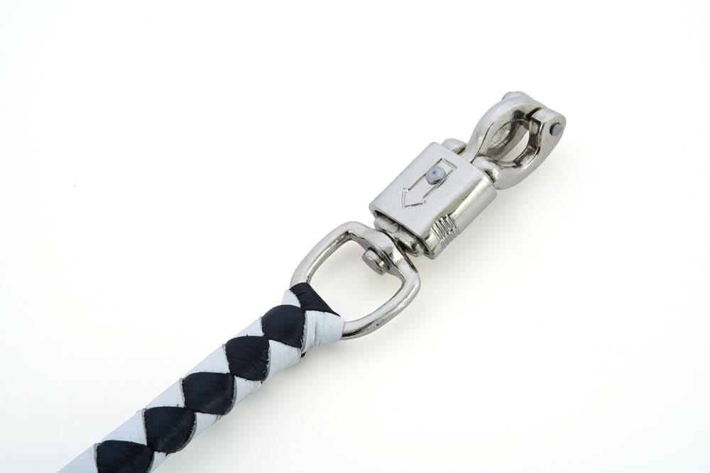 GBW24 Leather Biker Whip-White/Black