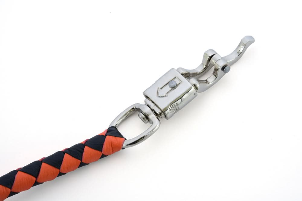GBW22 Leather Biker Whip-Orange/Black