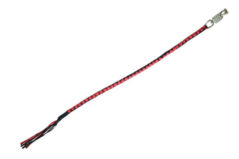 GBW23 Leather Biker Whip-Red/Black