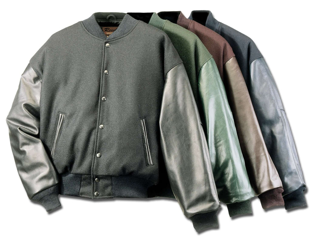 REED Men's Premium Varsity Leather/Wool Jacket Made in USA