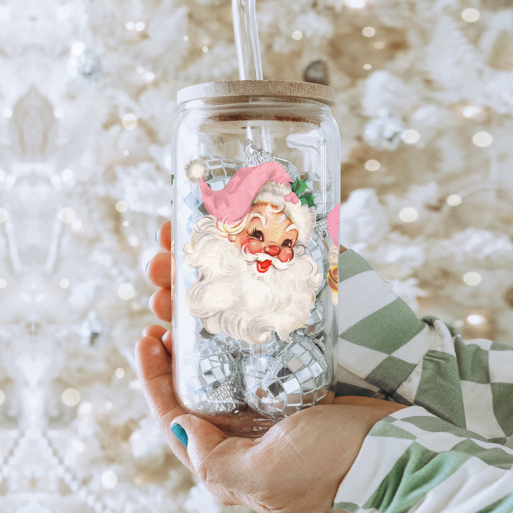 Vintage Pink Santa 17oz
