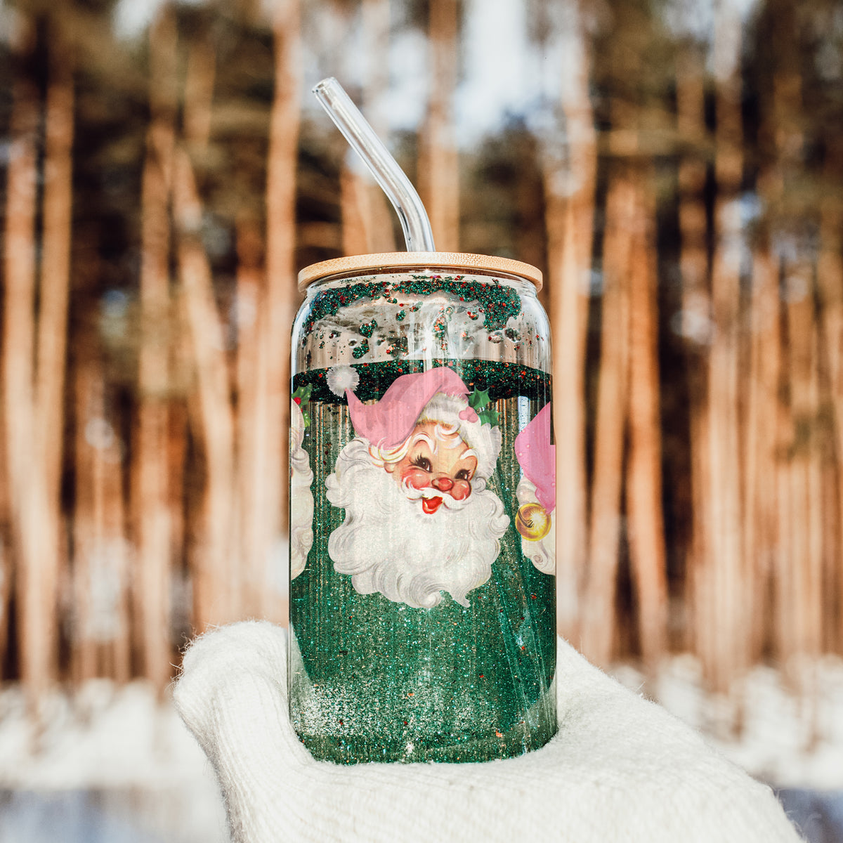 Vintage Pink Santa 17oz