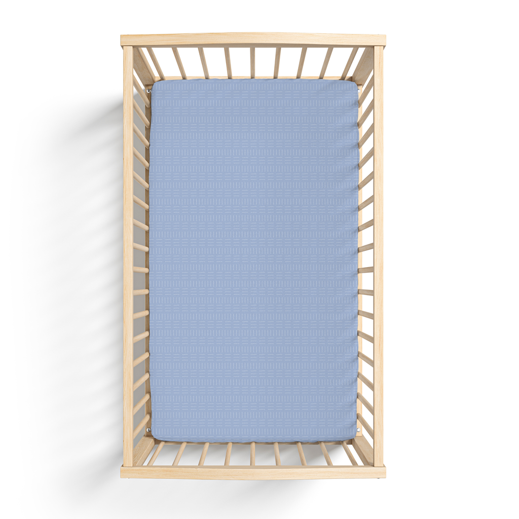 Jersey Knit Polyester Crib Sheet in Tally Cross