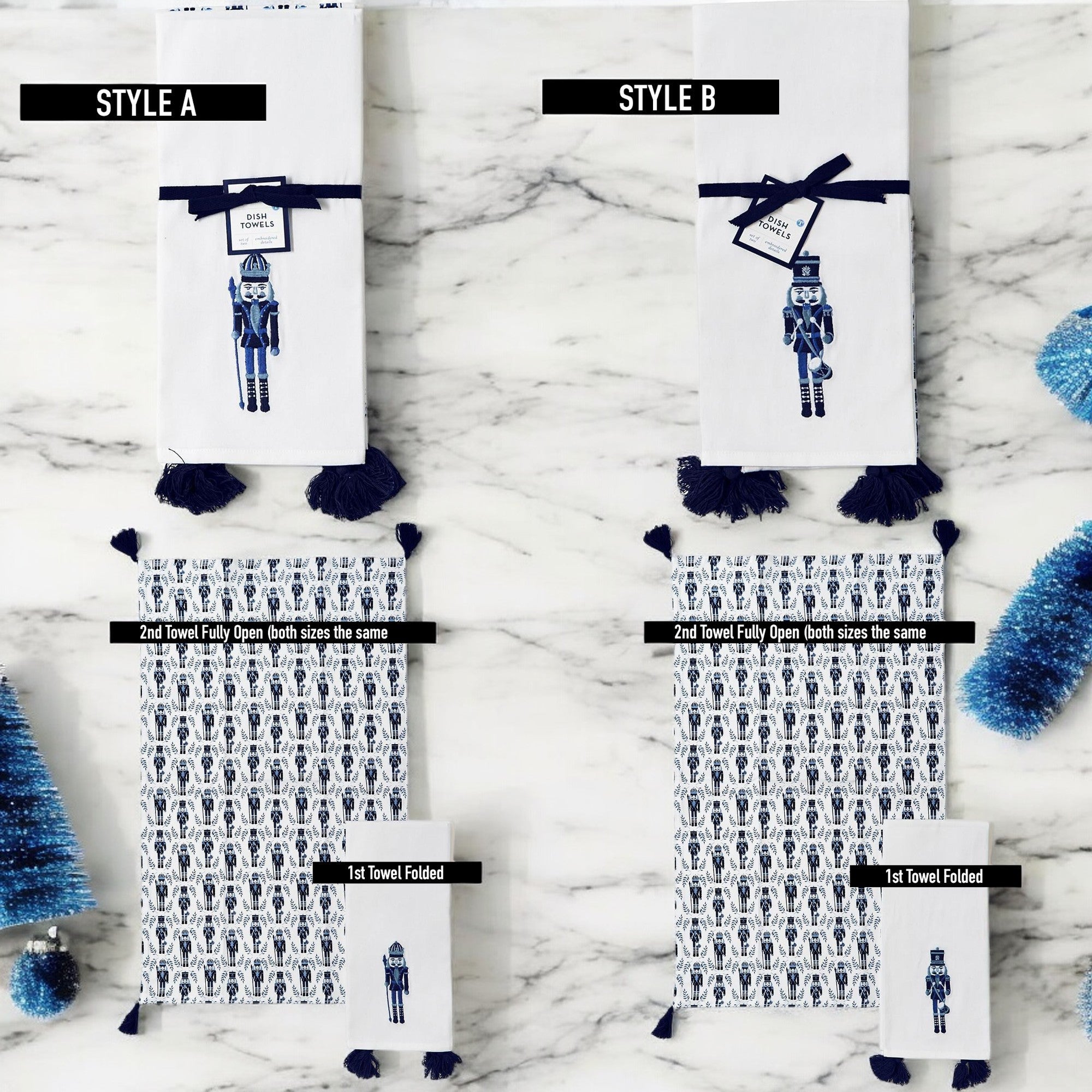 Nutcracker Tea Towel Blue