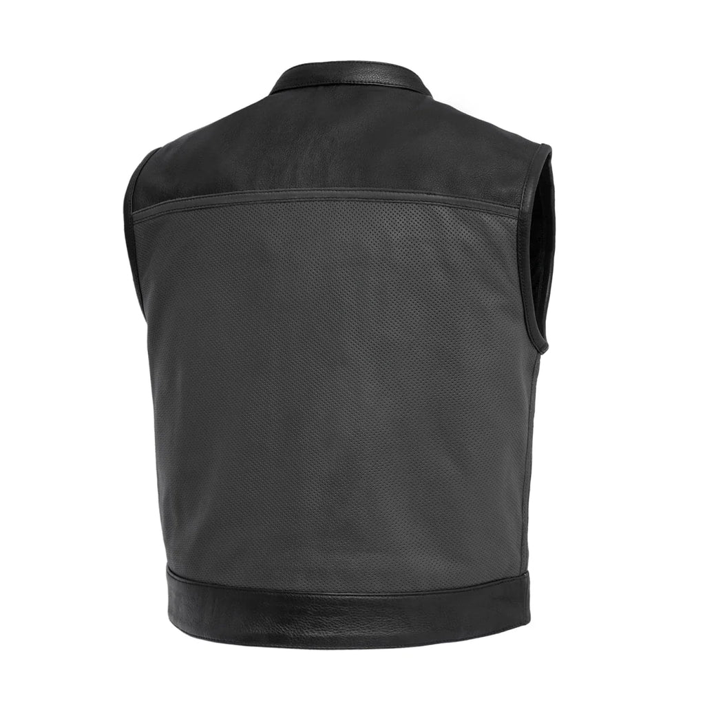 V-Twin Visionary Battleship Perforated Leather Vest